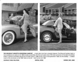 1956 and 1989 Chevrolet Corvette Convertible Hardtop Press Photo 0451