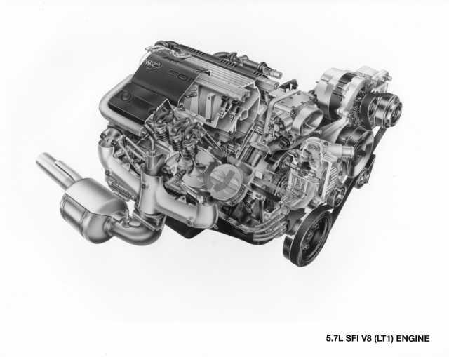 1995 Chevrolet Corvette LT1 Engine Cut-away Illustrative Press Photo 0455