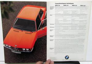 1975 BMW Foreign Dealer French Text Sales Brochure 316 318 320 320i Models