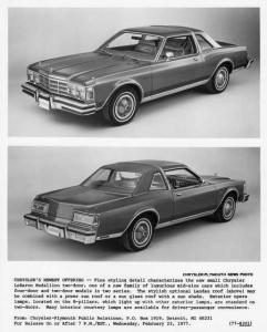 1977 Chrysler LeBaron Medallion 2-Door Press Photo 0078