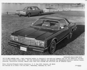 1977 Chrysler LeBaron Medallion 2-Door and 4-Door Press Photo 0080