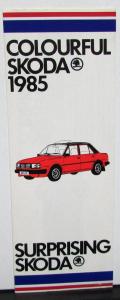 1985 Skoda Dealer English Text Dealer Sales Brochure Folder Color Options