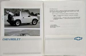 1993 Chevrolet/Geo Product Info Press Kit Tracker Storm Corvette Beretta Blazer