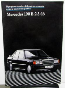 1987 Mercedes Benz Foreign Dealer Italian Text Sales Brochure 190 E 2.3-16