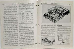 1958 Chevrolet Service News Corvette Features Vol 29 No 11 Tech Bulletin