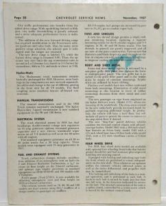 1958 Chevrolet Service News Corvette Features Vol 29 No 11 Tech Bulletin