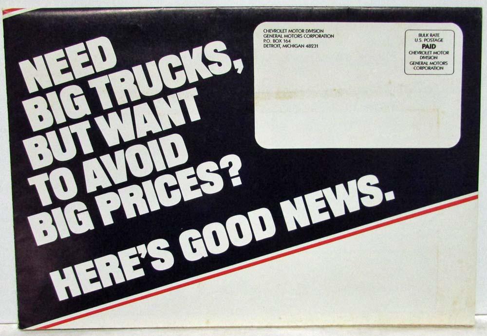 1982 Chevrolet Big Trucks Avoid Big Prices Sales Folder