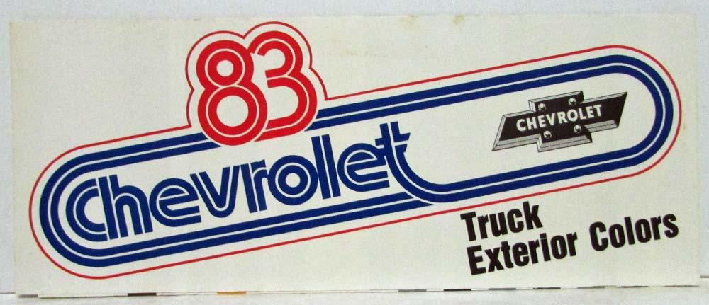 1983 Chevrolet Trucks Factory Exterior Colors