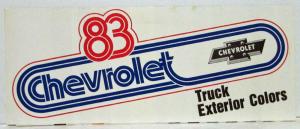 1983 Chevrolet Trucks Factory Exterior Colors