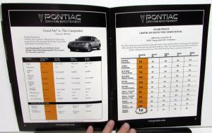 2000 Pontiac Dealer Shoppers Guide Model Comparisons Firebird Grand Am Prix