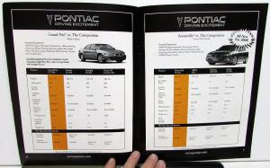 2000 Pontiac Dealer Shoppers Guide Model Comparisons Firebird Grand Am Prix