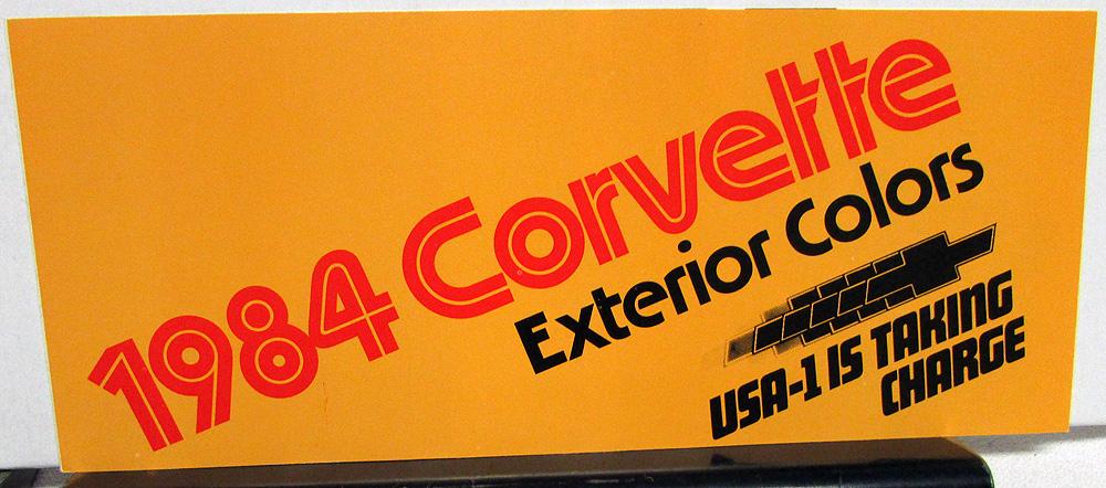 1984 Chevrolet Corvette Dealer Sales Brochure Exterior Colors Paint Chips