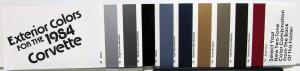 1984 Chevrolet Corvette Dealer Sales Brochure Exterior Colors Paint Chips