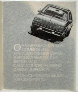 1983 Cadillac Cimarron Sales Brochure Original