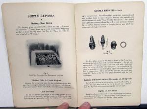 1925 Franklin Automotive Series Nine Instruction Book Owners Manual