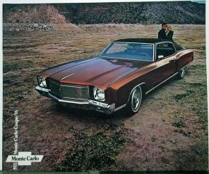 1971 Chevrolet Monte Carlo Coupe SS Color Sales Brochure Original