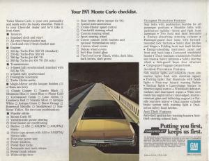 1971 Chevrolet Monte Carlo Coupe SS Color Sales Brochure Original