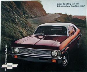 1971 Chevrolet Nova Coupe Sedan SS REVISED Sales Brochure Original