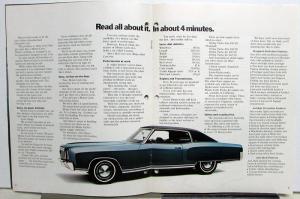 1972 Chevrolet Monte Carlo Color Sales Brochure Original