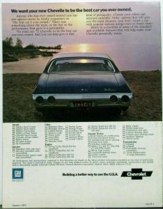 1972 Chevrolet Malibu Chevelle Heavy Chevy SS REVISED Sales Brochure Original