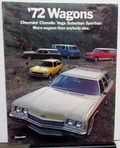 1972 Chevrolet Wagons Chevelle Vega Suburban Sportvan REVISED Sales Brochure