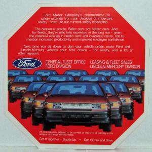 1991-1992 Ford Fleet Safety and You Brochure