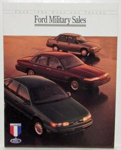 1992 Ford Cars and Trucks Military Sales Brochure - Escort Mustang Probe Bronco