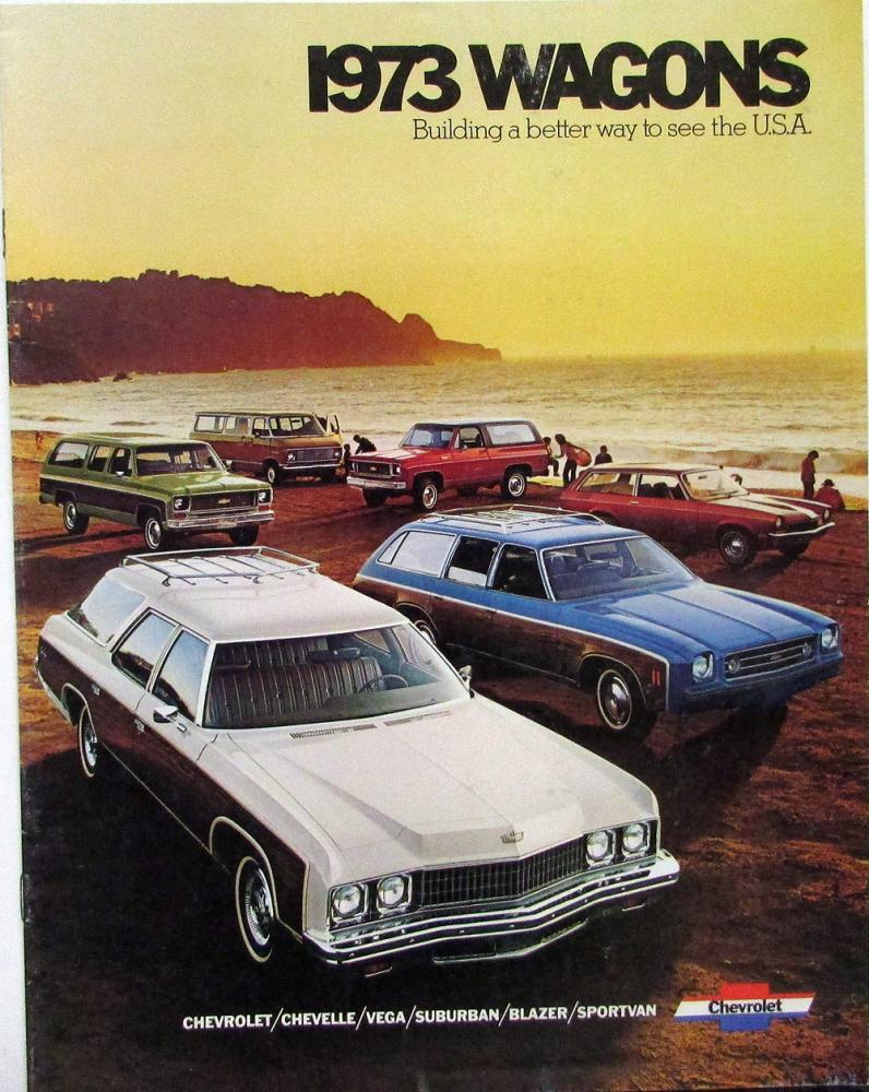 1973 Chevrolet Wagons Chevelle Vega Suburban Blazer Sportvan REV Sales Brochure
