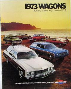 1973 Chevrolet Wagons Chevelle Vega Suburban Blazer Sportvan REV Sales Brochure