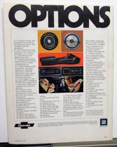 1974 Chevrolet Camaro Sport Coupe LT Z28 350 Sales Brochure Original