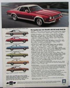 1974 Chevrolet Monte Carlo Landau S Color REVISED Sales Brochure Original