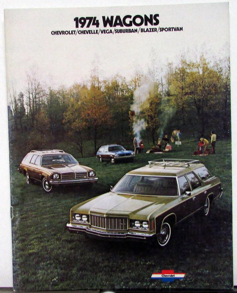 1974 Chevrolet Wagons Chevelle Vega Suburban Blazer Sportvan REV Sales Brochure