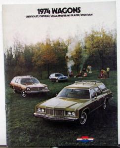 1974 Chevrolet Wagons Chevelle Vega Suburban Blazer Sportvan REV Sales Brochure
