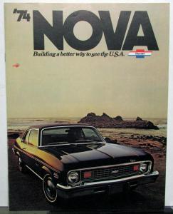1974 Chevrolet Nova Custom SS Sedan Coupe Sales Brochure Original