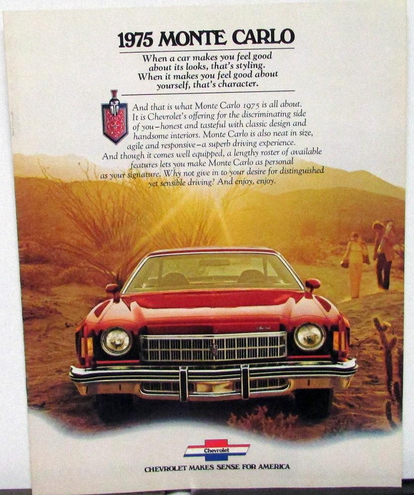1975 Chevrolet Monte Carlo Coupe Landau REVISED Sales Brochure Original