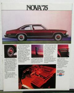 1975 Chevrolet Nova Coupe Sedan LN REVISED Sales Brochure Original