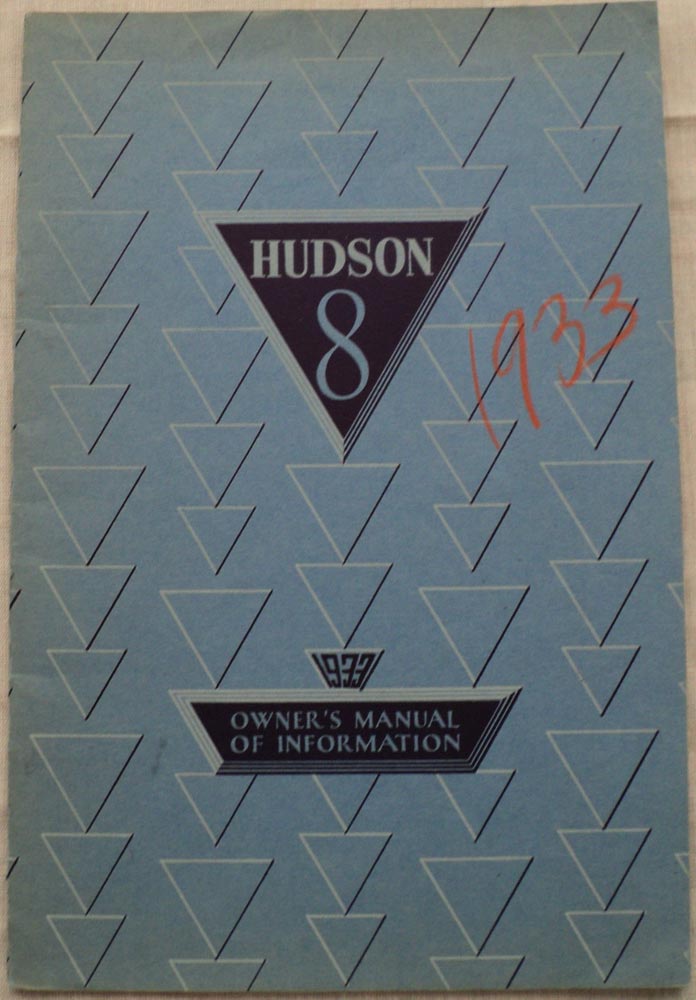 1933 Hudson 8 Owners Manual Information Book