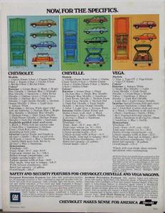 1975 Chevrolet Chevelle Vega Suburban Blazer Sportvan Wagons Sales Brochure