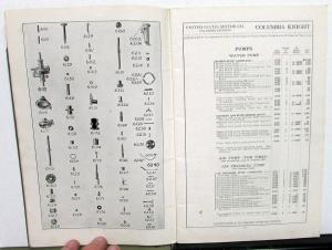 1913 Columbia Silent Knight Mark 88 Dealer Parts Book & Price List U.S. Motor Co