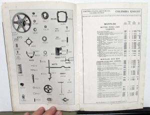 1913 Columbia Silent Knight Mark 88 Dealer Parts Book & Price List U.S. Motor Co