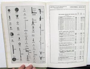 1913 Columbia Silent Knight Mark 88 Dealer Parts Book & Price List U.S. Motor Co