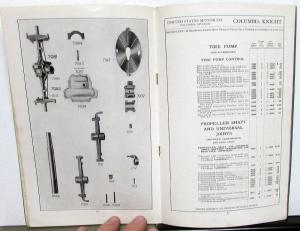 1913 Columbia Silent Knight Mark 88 Dealer Parts Book & Price List U.S. Motor Co