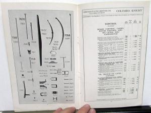 1913 Columbia Silent Knight Mark 88 Dealer Parts Book & Price List U.S. Motor Co