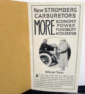 1915 Stromberg Carburetor Sales Brochure Records Set On Cole Marmon Overland