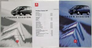 1997 Citroen Evasion Sales Brochure with Price Sheet and Folder - Norwegian