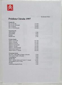 1997 Citroen Evasion Sales Brochure with Price Sheet and Folder - Norwegian