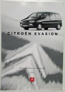 1997 Citroen Evasion Sales Brochure with Price Sheet and Folder - Norwegian