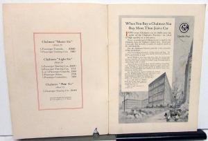 1915 Chalmers Master Light & New Six Car Models Dealer Sales Brochure Orig