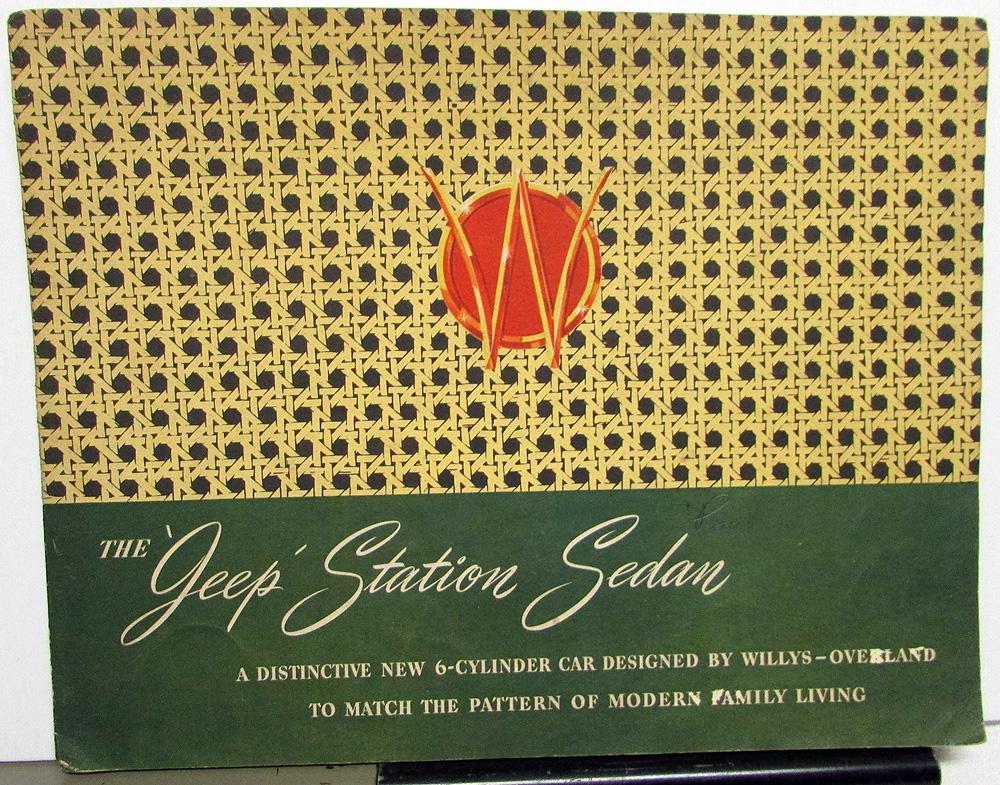 1948 Willys Overland Jeep Station Wagon Sedan Dealer Sales Brochure Large Orig