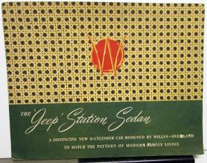 1948 Willys Overland Jeep Station Wagon Sedan Dealer Sales Brochure Large Orig